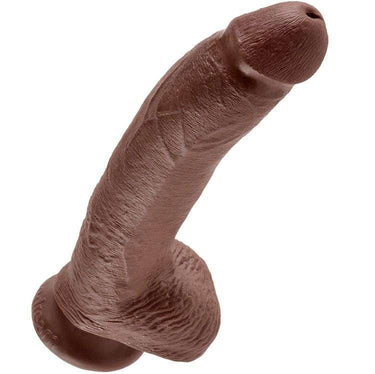 Dildo realistico nero 23 cm con base a ventosa e dettagli autentici